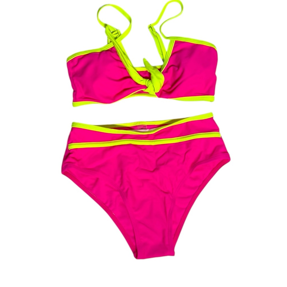 Pink Yellow Sailorcore Vibes Bikini with wrap  9/10 youth Barbiecore‎